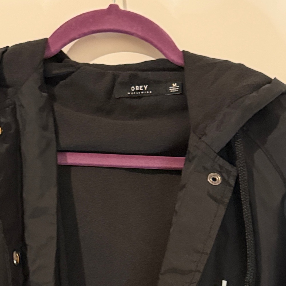 Obey Black Windbreaker Jacket - image 7